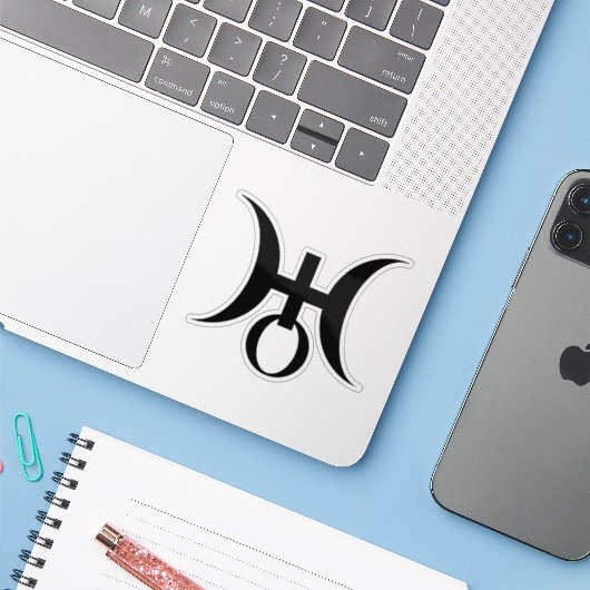 Planet Uranus Symbol (black) シール (ノートパソコンとiPhone)