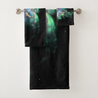 Planetary Nebula Mint Green Periwinkle バスタオルセット