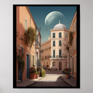 Planetary Shadows A Surreal European Escapeスタンプ ポスター