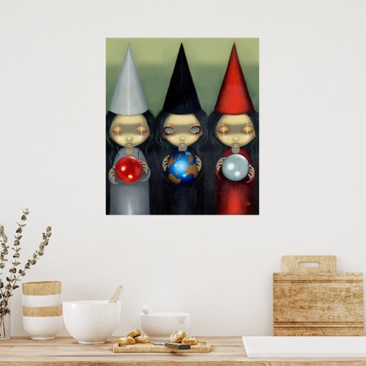Planetary Witches ART PRINT gothic witch lowbrow ポスター (キッチン)