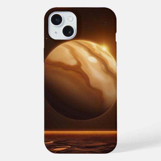 Planète Dorée 🪐 Élégance Cosmique iPhoneケース (裏面)