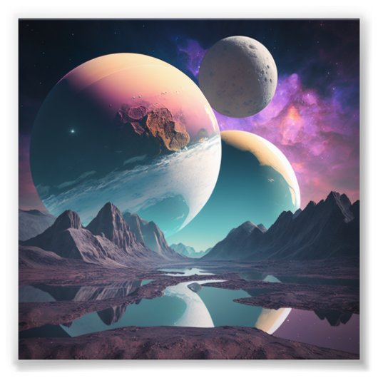 Planètes dans un espace inconnu impression photo フォトプリント            (正面)