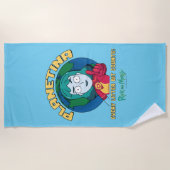 Planetina – 全てのごみビット数 ビーチタオル (正面)