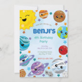 Planets Birthday Partyへの招待 招待状 (正面)