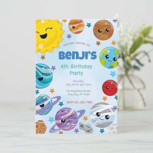 Planets Birthday Partyへの招待 招待状 (スタンド正面)