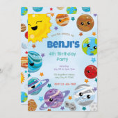 Planets Birthday Partyへの招待 招待状 (正面/裏面)