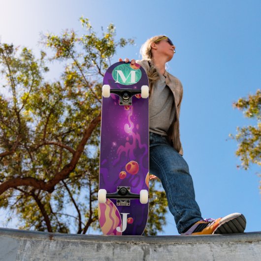 Planets in Space Personalized Skateboard スケートボード (室外1)