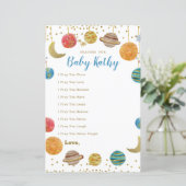 Planets Outer Spaceベビーシャワー祈りの言葉ベビー (スタンド正面)