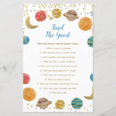 Planets Outer Space Baby Shower Find the Guest (正面)