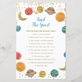 Planets Outer Space Baby Shower Find the Guest