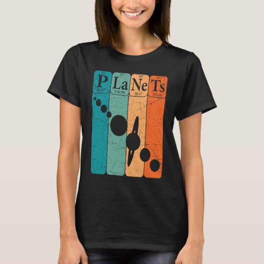 Planets Periodic Table Elements Solar System Plane Tシャツ (正面)