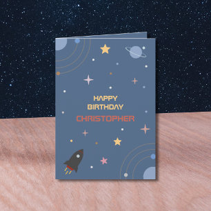 Planets & Rocket、宇宙誕生日カード カード
