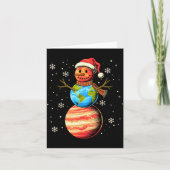 Planets Snowman Space Funny Christmas Astronomy Fo カード (正面)