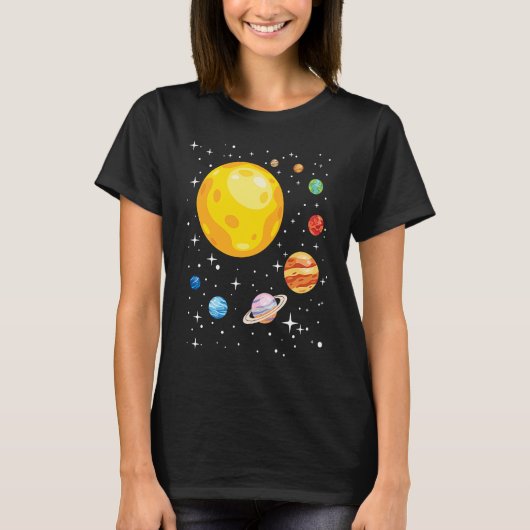Planets Solar System Planetarium Astronomy Astroph Tシャツ (正面)
