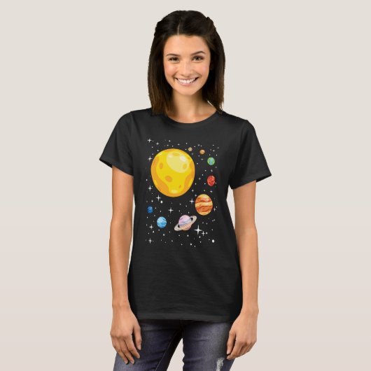 Planets Solar System Planetarium Astronomy Astroph Tシャツ (正面フル)
