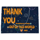 Planets & Stars Birthday Partyお願い ラージペーパーバッグ (正面)