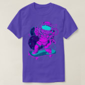 Planets Synthwave Vaporwave Art Skateboarding Astr Tシャツ (デザイン正面)