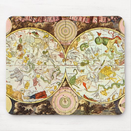 Planisphæri Cœleste 1698年-占星術の図表 マウスパッド (正面)