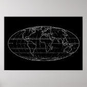 planisphere world map wall decor ポスター (正面)