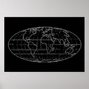 planisphere world map wall decor ポスター