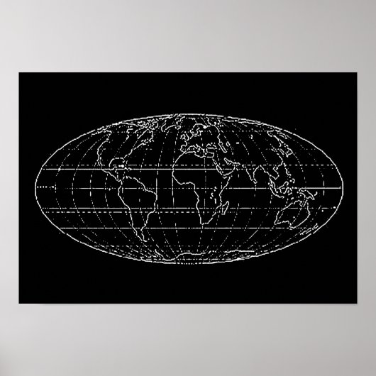 planisphere world map wall decor ポスター (正面)