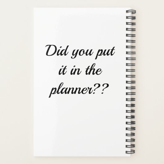 Planner プランナー手帳 (裏面)