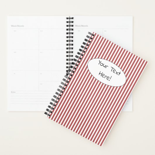 Planner (14 x 21,6 cm) - Burgundy Stripe Pattern プランナー手帳 (ディスプレー)