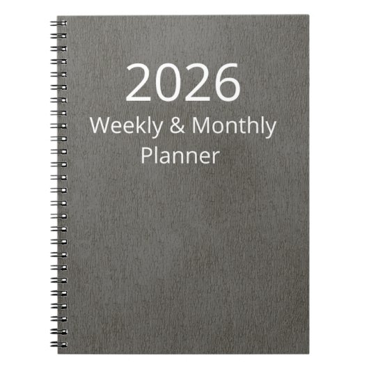Planner 2026 Weekly and Monthly ノートブック (正面)