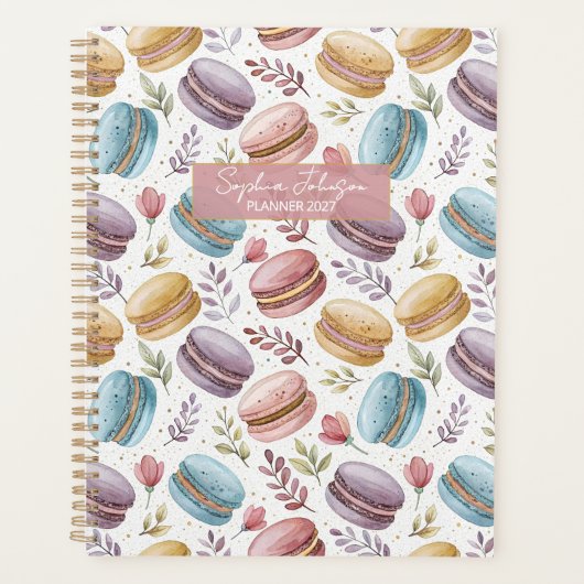 Planner Modern Personalized Macaroon Desserts プランナー手帳 (正面)