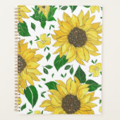 Planner Watercolor Sunflower Pattern  プランナー手帳 (正面)