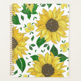 Planner Watercolor Sunflower Pattern  プランナー手帳