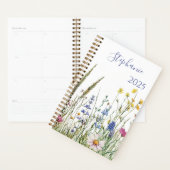 Planner – Watercolor Wildflowers & Name プランナー手帳 (ディスプレー)