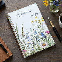 Planner – Watercolor Wildflowers & Name プランナー手帳