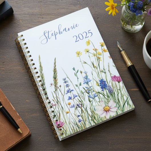 Planner – Watercolor Wildflowers & Name プランナー手帳