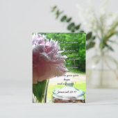 Plans for You Pink Peony Christian勇気付けられる ポストカード (スタンド正面)