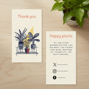 Plant モダン Shop Thank You エンクロージャーカード