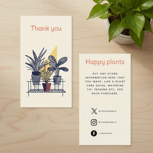 Plant モダン Shop Thank You エンクロージャーカード