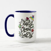 Plant 熱狂する Lady、手で書いた マグカップ (左)