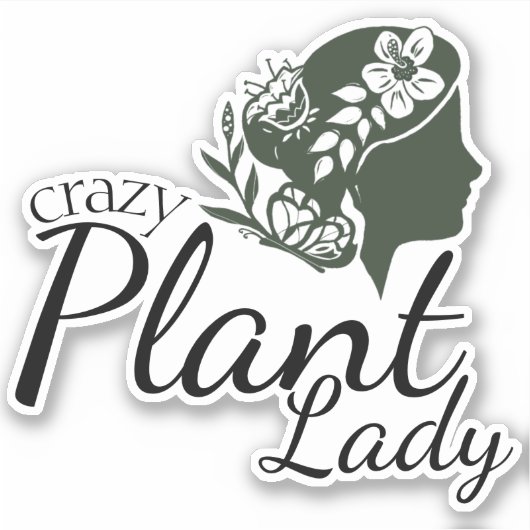 Plant 熱狂する Lady Womanプロフィールと花 シール (正面)