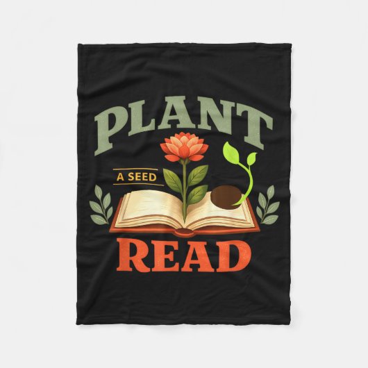 Plant a seed read reader book library funny mom フリースブランケット (正面)