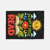 Plant a seed read reader book library funny mom フリースブランケット (正面(横))