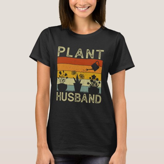 Plant  and Gardener  Saying Gardening Husband Tシャツ (正面)