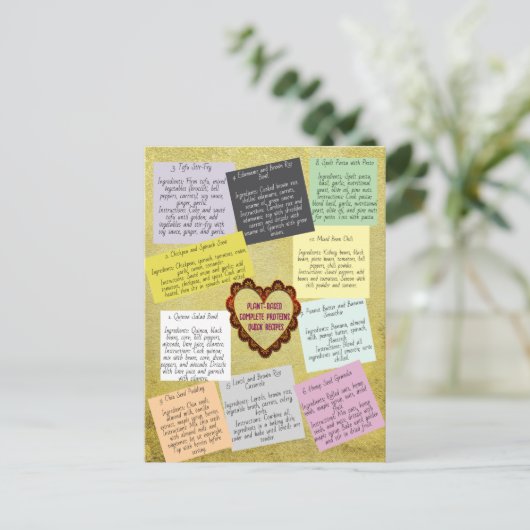 Plant-Based Complete Protein Recipes ポストカード (スタンド正面)