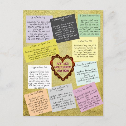 Plant-Based Complete Protein Recipes ポストカード (正面)