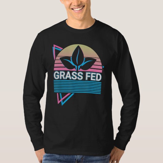 Plant Based Diet Vegan Veganism Retro Grass Fed Tシャツ (正面)