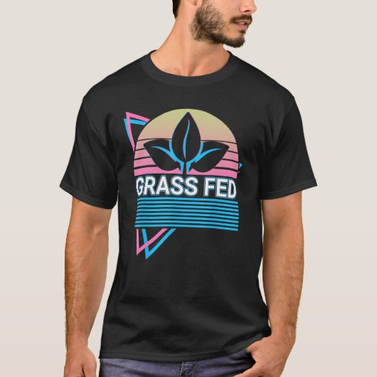 Plant Based Diet Vegan Veganism Retro Grass Fed Tシャツ (正面)