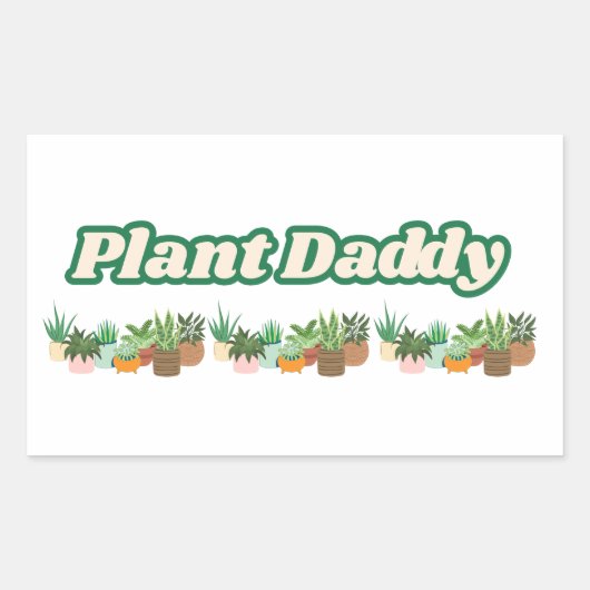 Plant Daddy Vinyl Sticker 長方形シール (正面)