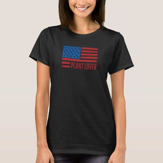 Plant Distressed Grunge American Flag USA Patrioti Tシャツ (正面)