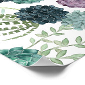 Plant Happiness Collection Succulent Pattern 3 ポスター (角)