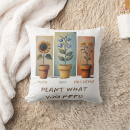 Plant Hope Joy Patience Pillow – ポジティブな成長 クッション